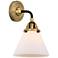 Nouveau 2 Cone 8" Incandescent Sconce - Black Brass Finish - White Sha