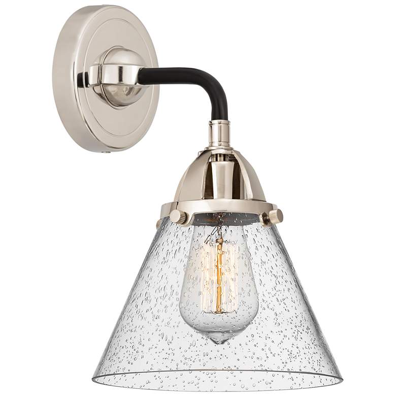 Image 1 Nouveau 2 Cone 8" Incandescent Sconce - Black Nickel Finish - Seedy Sh