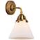 Nouveau 2 Cone 8" Incandescent Sconce - Brass Finish - Matte White Sha