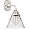 Nouveau 2 Cone 8" Incandescent Sconce - Chrome Finish - Clear Shade