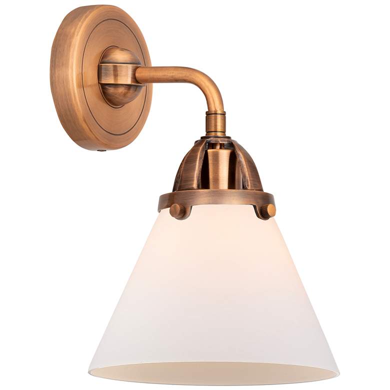 Image 1 Nouveau 2 Cone 8" Incandescent Sconce - Copper Finish - Matte White Sh