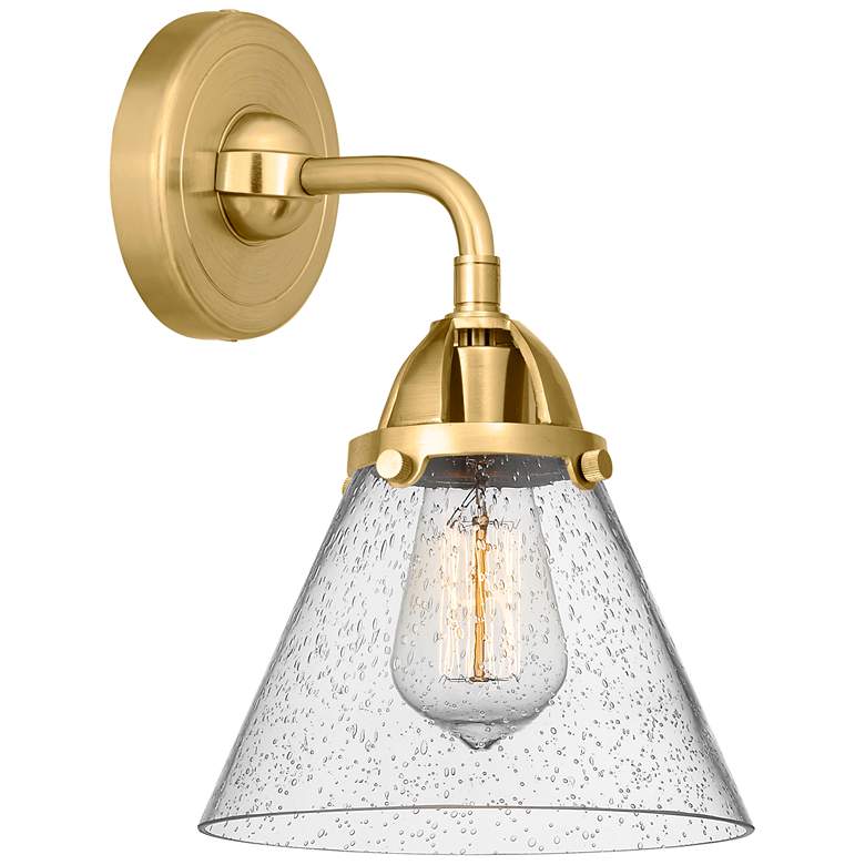Image 1 Nouveau 2 Cone 8" Incandescent Sconce - Gold Finish - Seedy Shade