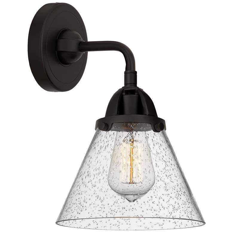 Image 1 Nouveau 2 Cone 8" Incandescent Sconce - Matte Black Finish - Seedy Sha
