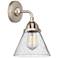Nouveau 2 Cone 8" Incandescent Sconce - Nickel Finish - Seedy Shade