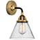 Nouveau 2 Cone 8" LED Sconce - Black Brass Finish - Seedy Shade