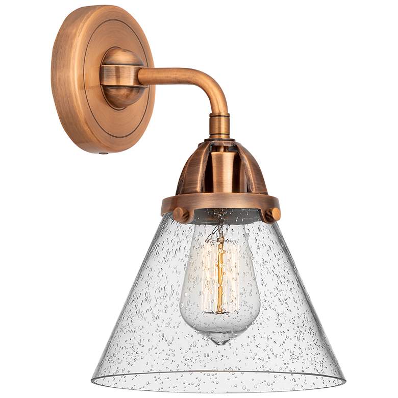 Image 1 Nouveau 2 Cone 8" LED Sconce - Copper Finish - Seedy Shade