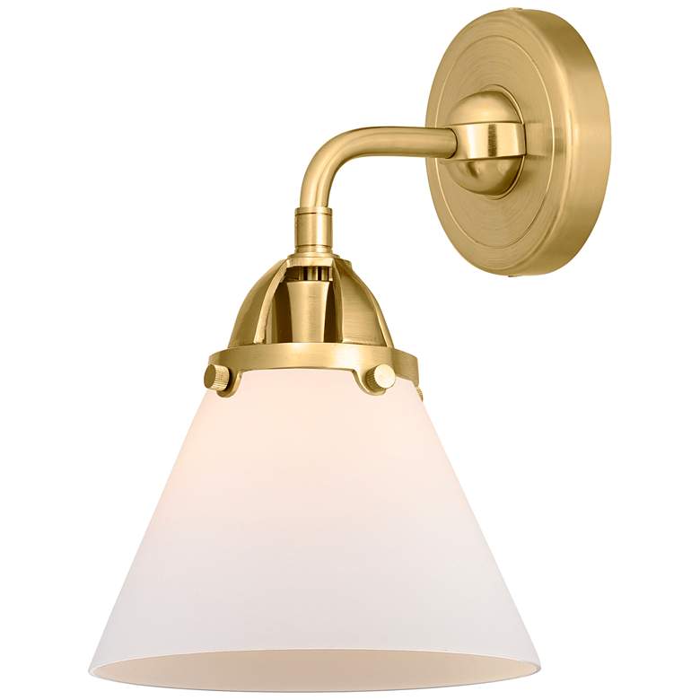 Image 1 Nouveau 2 Cone 8" LED Sconce - Gold Finish - Matte White Shade