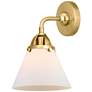 Nouveau 2 Cone 8" LED Sconce - Gold Finish - Matte White Shade