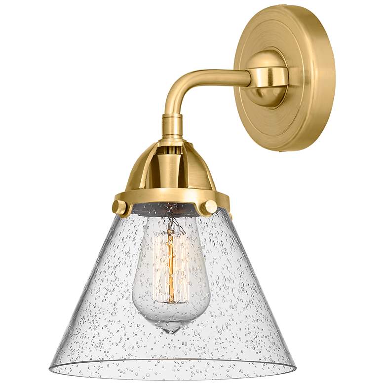 Image 1 Nouveau 2 Cone 8" LED Sconce - Gold Finish - Seedy Shade