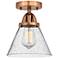 Nouveau 2 Cone 8" LED Semi-Flush Mount - Antique Copper - Seedy Shade