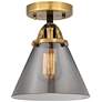 Nouveau 2 Cone 8" LED Semi-Flush Mount - Black Antique Brass - Plated 