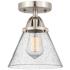 Nouveau 2 Cone 8" LED Semi-Flush Mount - Brushed Satin Nickel - Seedy
