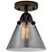 Nouveau 2 Cone 8" LED Semi-Flush Mount - Oil Rubbed Bronze - Plated Sm