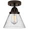 Nouveau 2 Cone 8" LED Semi-Flush Mount - Oil Rubbed Bronze - Seedy Sha