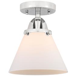 Nouveau 2 Cone 8" LED Semi-Flush Mount - Polished Chrome - Matte White