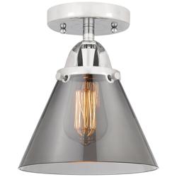 Nouveau 2 Cone 8" LED Semi-Flush Mount - Polished Chrome - Plated Smok