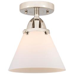 Nouveau 2 Cone 8" LED Semi-Flush Mount - Polished Nickel - Matte White