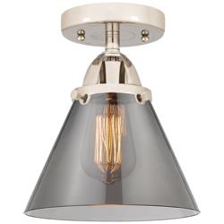 Nouveau 2 Cone 8" LED Semi-Flush Mount - Polished Nickel - Plated Smok