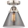 Nouveau 2 Cone 8" Semi-Flush Mount - Brushed Satin Nickel - Plated Smo