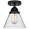 Nouveau 2 Cone 8" Semi-Flush Mount - Matte Black - Seedy Shade