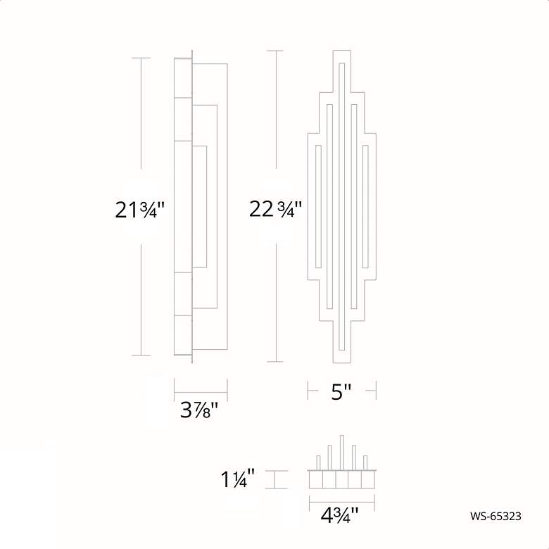 Image 5 Nouveau 22.75"H x 22.75"W 5-Light Wall Sconce in Black more views