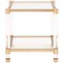 Nouveau 22" Wide Tempered Glass and Brass 1-Shelf End Table