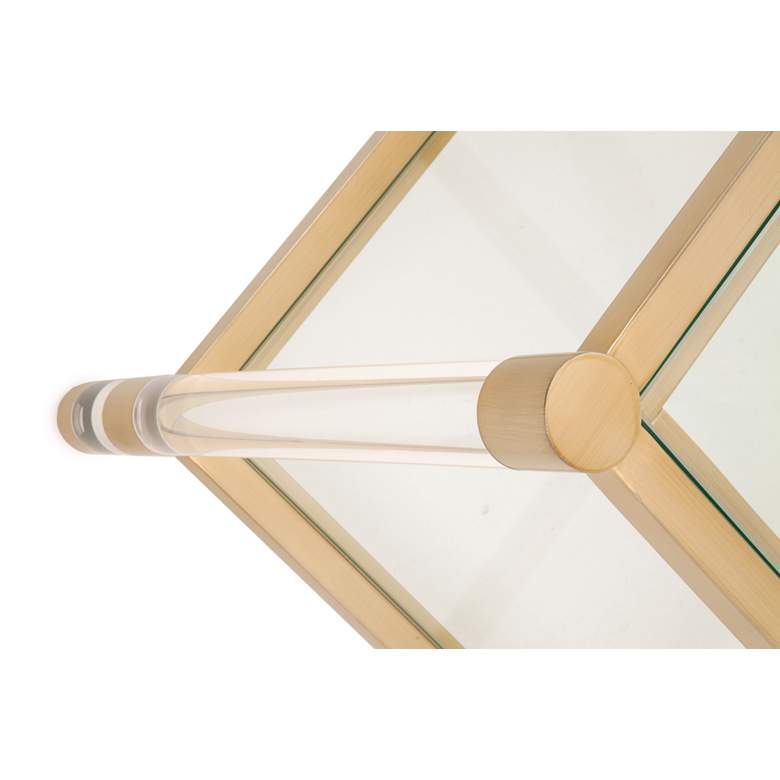 Image 5 Nouveau 22" Wide Tempered Glass and Brass 1-Shelf End Table more views