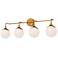 Nouveau 35 1/2" Wide Aged Gold 4-Light Vanity Bath Light