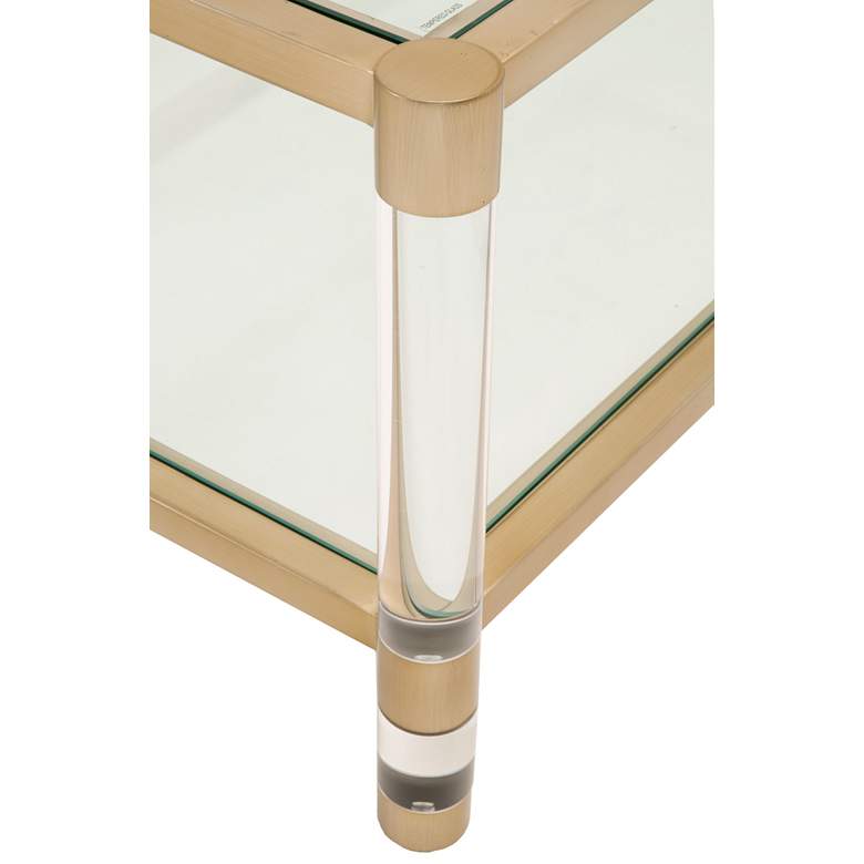 Image 5 Nouveau 55"W Tempered Glass and Brass 1-Shelf Coffee Table more views
