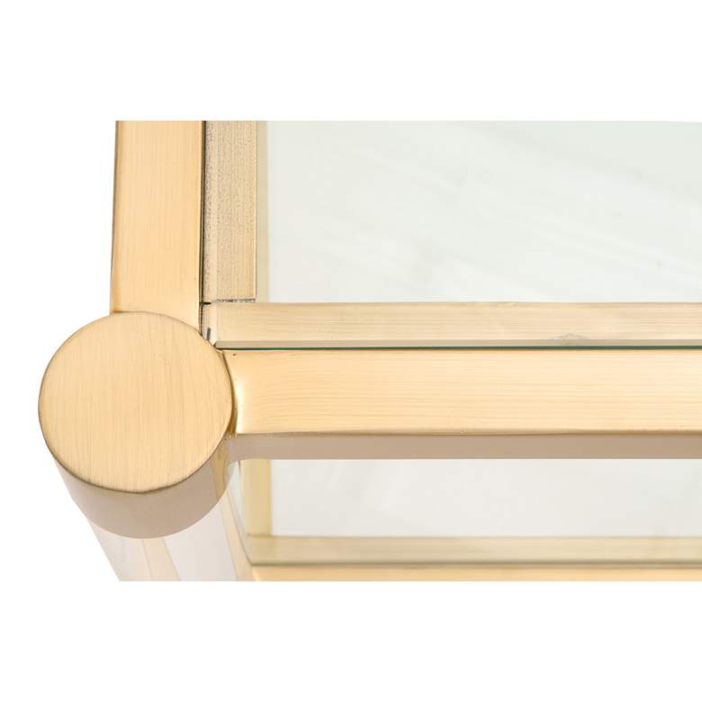 Image 7 Nouveau 55"W Tempered Glass and Brass 1-Shelf Coffee Table more views