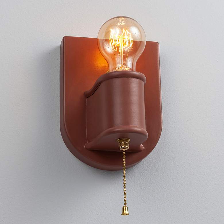 Image 1 Nouveau 6 3/4" High Canyon Clay Ceramic Wall Sconce