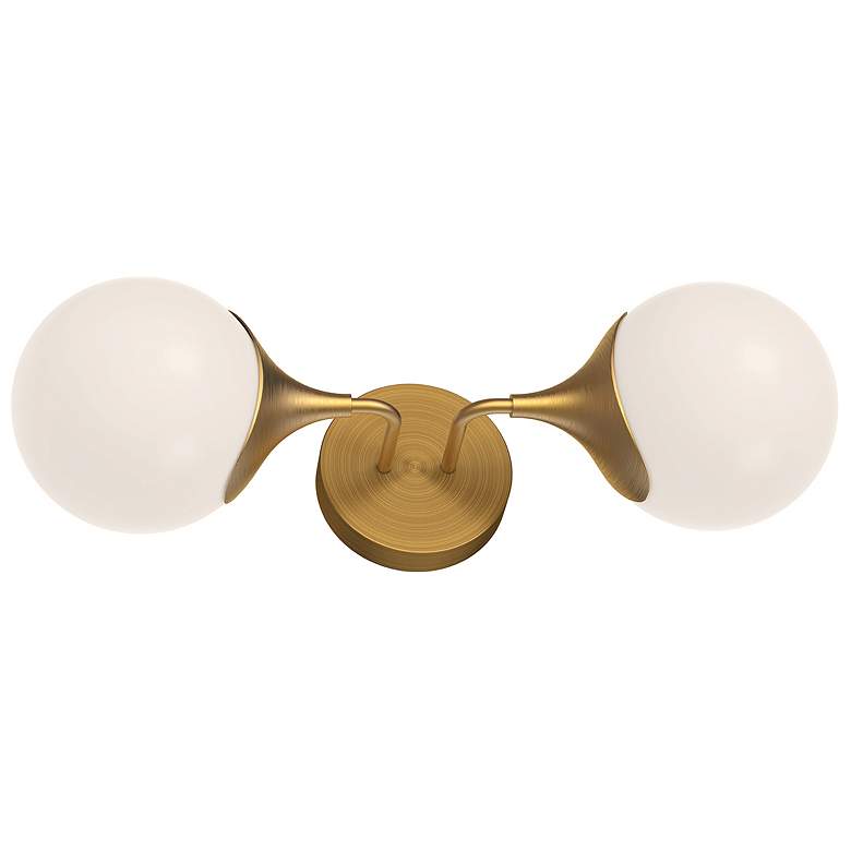 Image 1 Nouveau 6" High Aged Gold 2-Light Wall Sconce