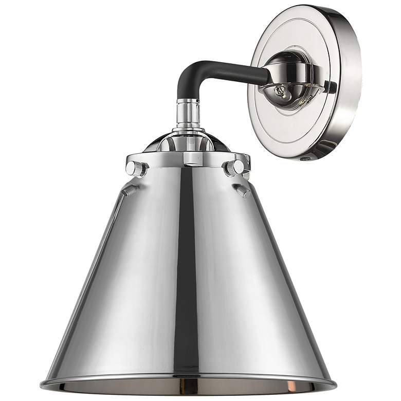 Image 1 Nouveau Appalachian 9.38" High Black Nickel Sconce w/ Polished Nickel