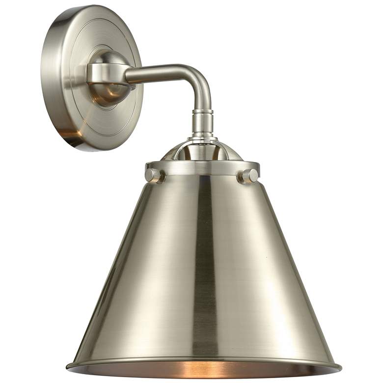 Image 1 Nouveau Appalachian 9.38"H Brushed Nickel Sconce w/ Brushed Nickel Sha