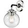 Nouveau Baldwin 6" Black Polished Nickel Sconce w/ Clear Shade