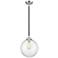 Nouveau Beacon 10"W Black Nickel Stem Hung Mini Pendant w/ Seedy Shade