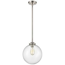 Image1 of Nouveau Beacon 10"W Brushed Nickel Stem Hung Mini Pendant w/ Clear Sha