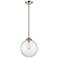 Nouveau Beacon 10"W Brushed Nickel Stem Hung Mini Pendant w/ Seedy Sha