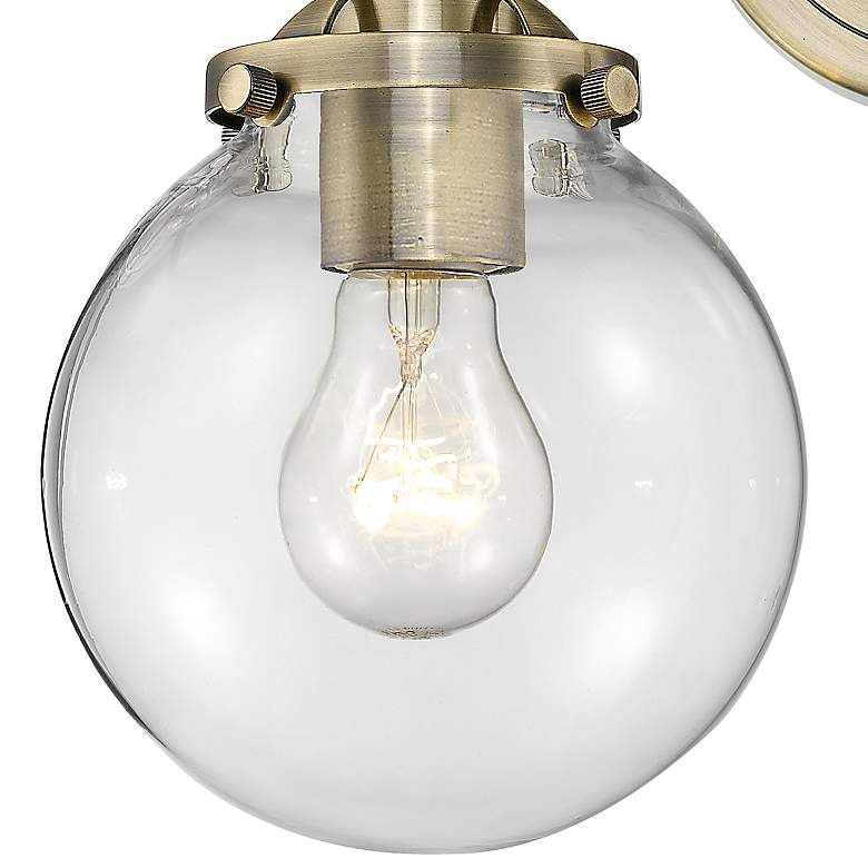 Image 2 Nouveau Beacon 11"H Black Antique Brass 2-Light LED Sconce more views