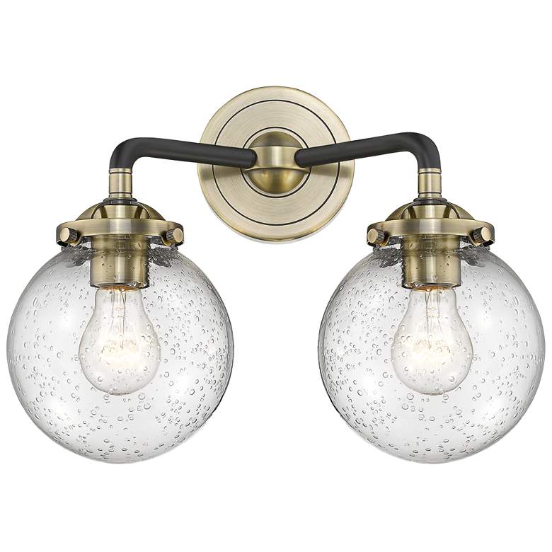 Image 1 Nouveau Beacon 6" 2 Light 14" LED Bath Light - Black Brass - Seed