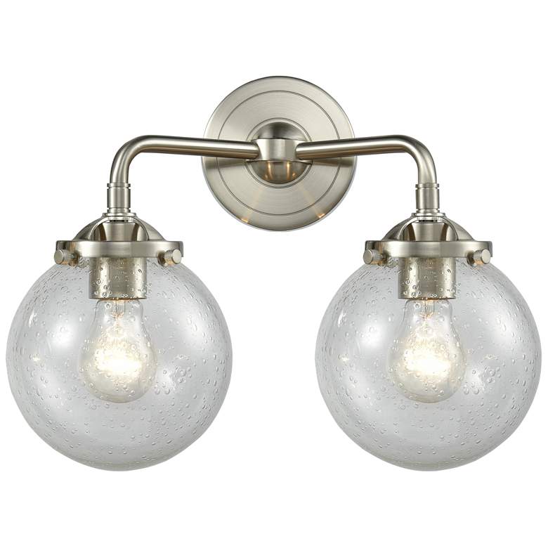 Image 1 Nouveau Beacon 6" 2 Light 14" LED Bath Light - Brushed Satin Nick