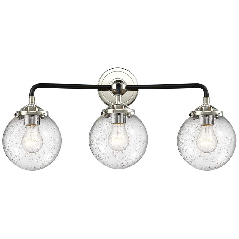 Image 1 Nouveau Beacon 6" 3 Light 24" Bath Light - Black Polished Nickel