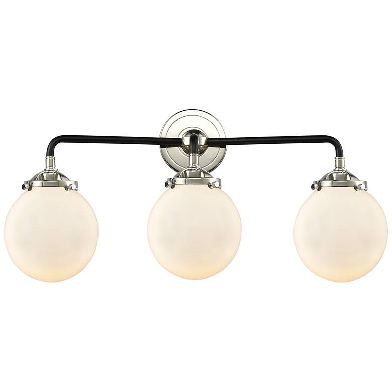 Image 1 Nouveau Beacon 6" 3 Light 24" Bath Light - Black Polished Nickel