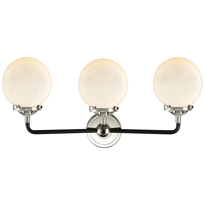 Image 3 Nouveau Beacon 6" 3 Light 24" Bath Light - Black Polished Nickel more views