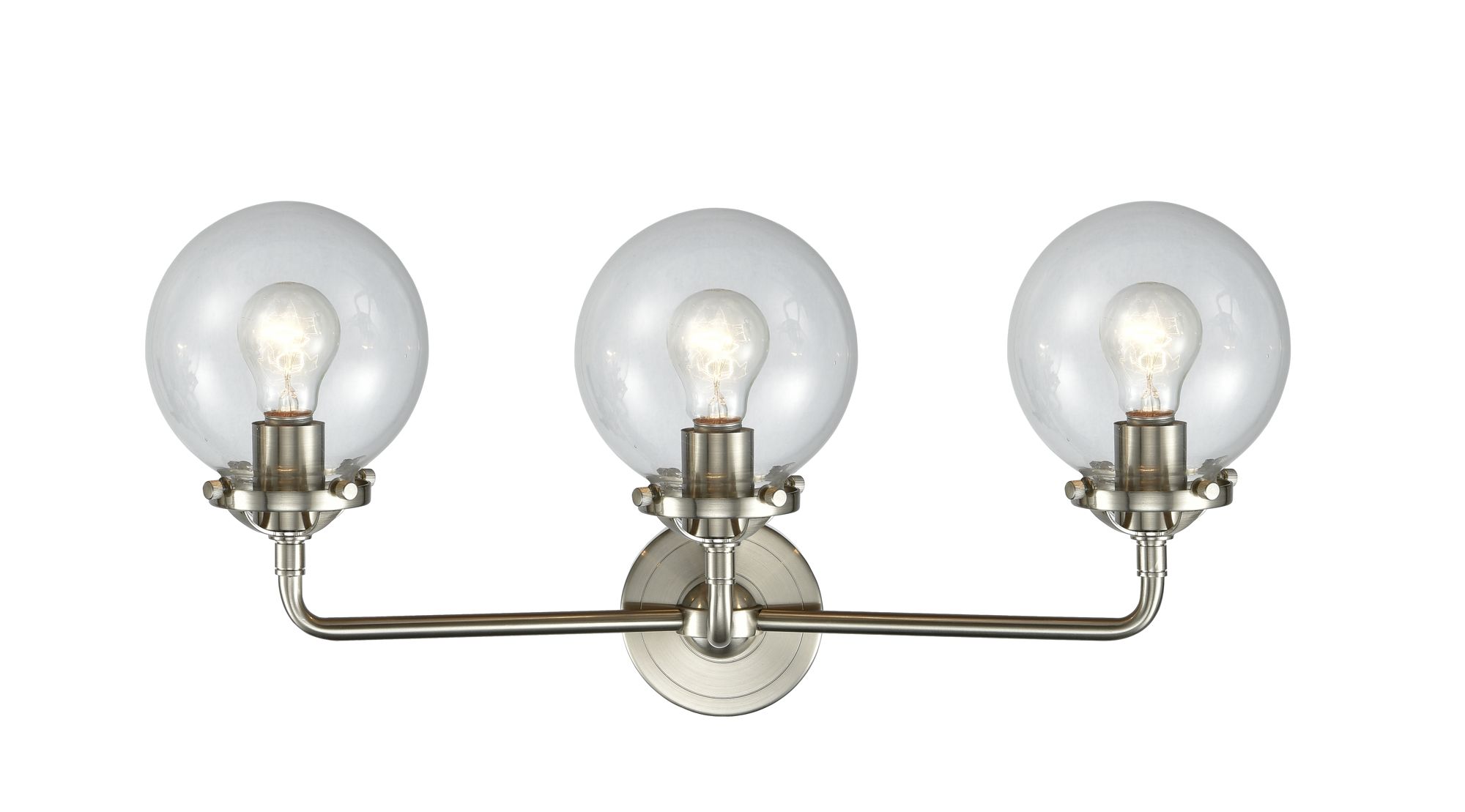 Image 2 Nouveau Beacon 6" 3 Light 24" Bath Light - Brushed Satin Nickel - more views