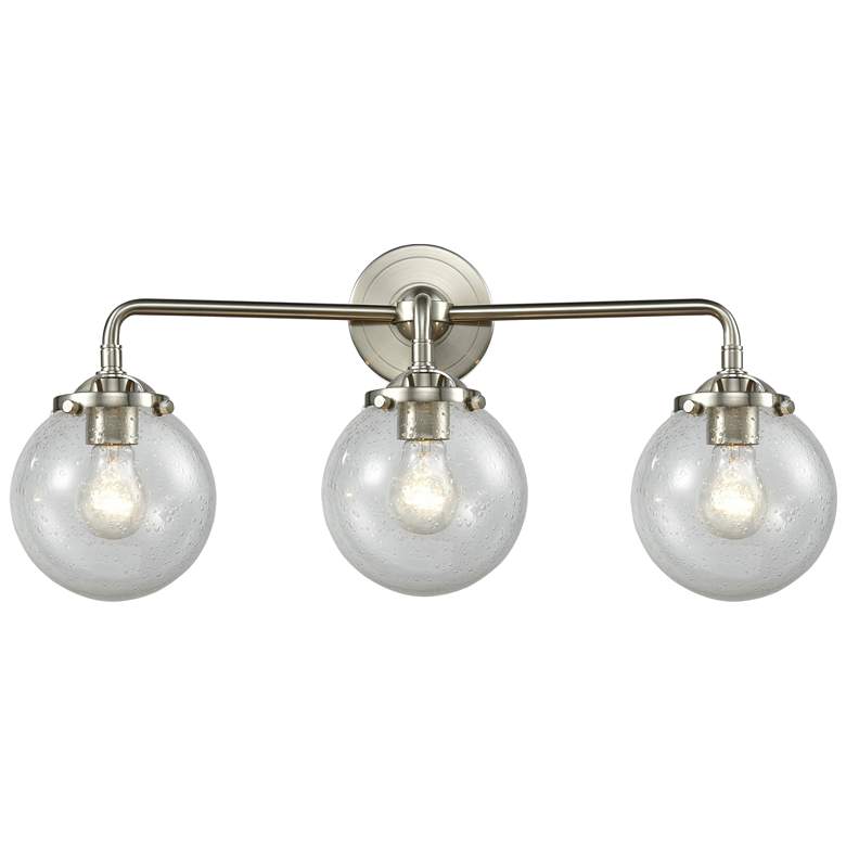 Image 1 Nouveau Beacon 6" 3 Light 24" Bath Light - Brushed Satin Nickel -