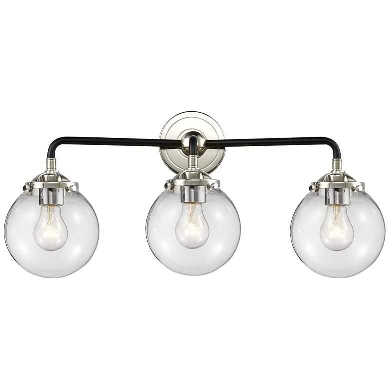 Image 1 Nouveau Beacon 6" 3 Light 24" LED Bath Light - Black Nickel - Cle