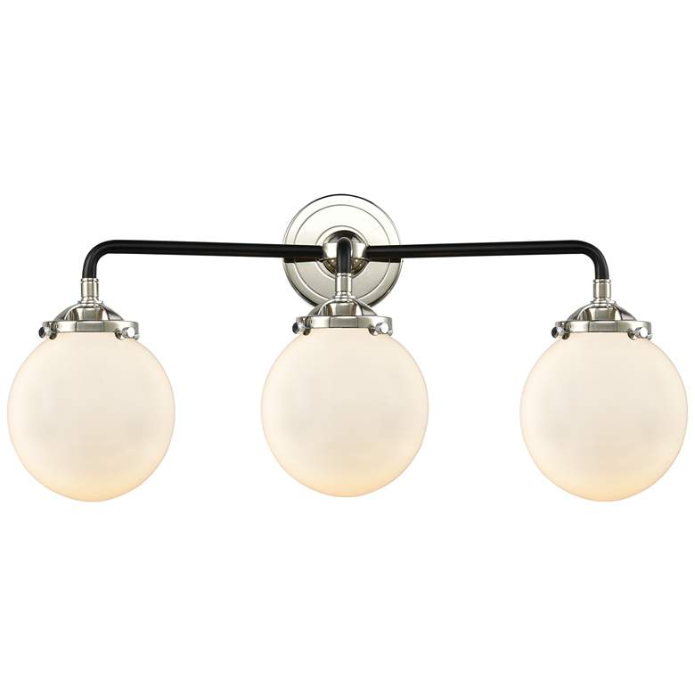 Image 1 Nouveau Beacon 6" 3 Light 24" LED Bath Light - Black Nickel - Whi