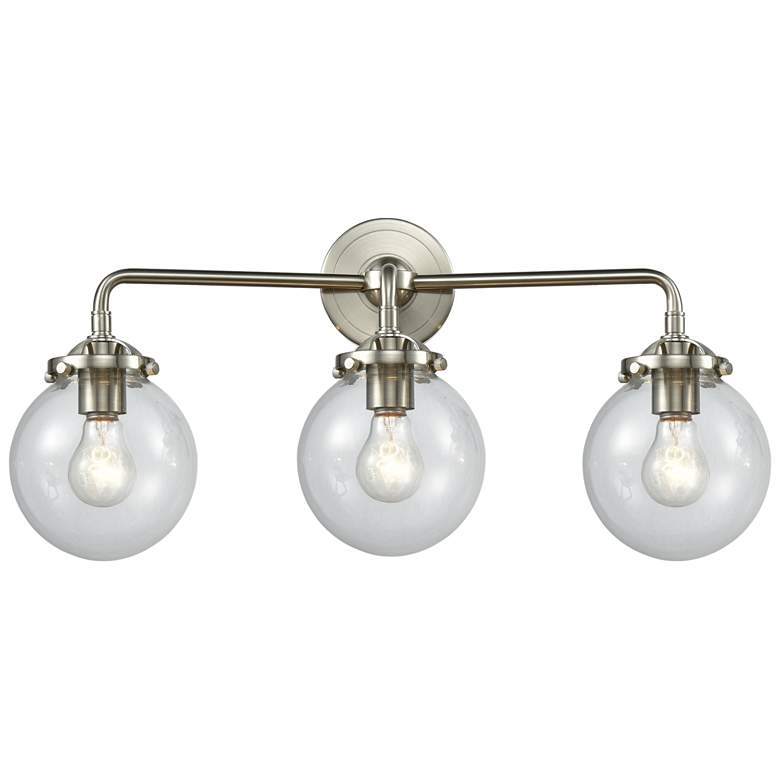 Image 1 Nouveau Beacon 6" 3 Light 24" LED Bath Light - Brushed Satin Nick