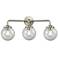 Nouveau Beacon 6" 3 Light 24" LED Bath Light - Brushed Satin Nick